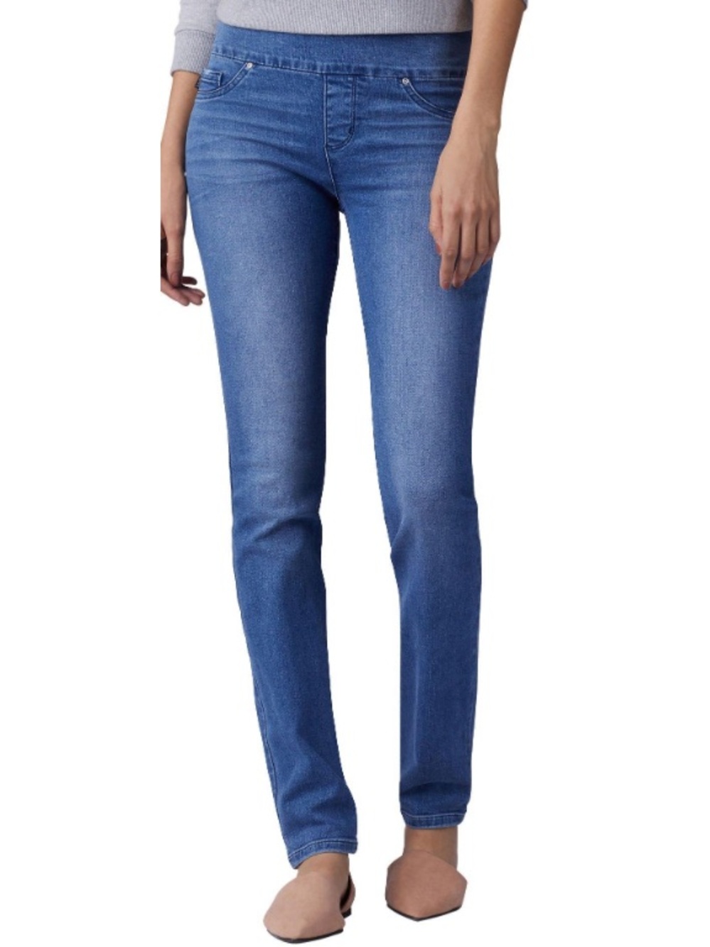 Lee Women’s Sculpting Mid Rise Slim Leg Pull On Stretch Jeans Blue Liberty NWOT